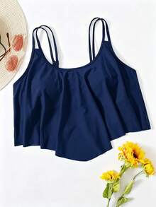 Swim Lushoire Áo bơi cỡ lớn màu trơn - Màu xanh hải quân - Xem 1