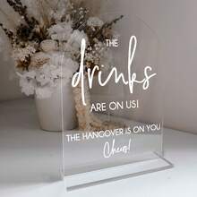 1PC 10*15CM Printed Wedding Bar Sign With Stand - "Drinks On Us, Headaches On You" - Modern Acrylic Decor, Suitable For Wedding Reception, Ceremony, Bridal Gift Table,Tabletop Installation,Decor Modern Wedding Decor Wedding Decor - tabletop ornament - View 11