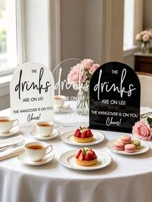 1PC 10*15CM Printed Wedding Bar Sign With Stand - "Drinks On Us, Headaches On You" - Modern Acrylic Decor, Suitable For Wedding Reception, Ceremony, Bridal Gift Table,Tabletop Installation,Decor Modern Wedding Decor Wedding Decor - tabletop ornament - View 15