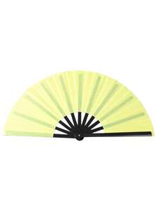 SHEIN 1Pc Solid Color Classical Tai Chi Kung Fu Fan, 13-Inch Plastic Ribs Tough And Durable, Smooth Opening Closing With Crisp Sound, Ideal For Dance Performance Tai Chi Practice, Multiple Colors Available Foldable Portable. - A - View 13