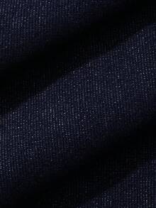 DAZY Setelan Denim Kasual Musim Gugur: Mantel Trench Pendek Wanita dan Celana Panjang Lurus - Dark Wash - View 7