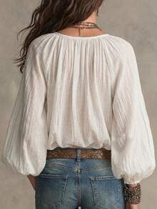 SHEIN New Loose Buttoned Casual Women's Top,Spring Summer Fall Winte Going Out Outfits Work Outfits Fo Teacher Work Tops Streetwear Tropical White Tops - Apricot - View 3