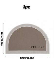 1pc Semi-Circle Crystal Velvet Non-Slip Mat, Polyester Fiber Soft Anti-Slip Pad, Suitable For Garden, Kitchen, Living Room, Bathroom, Bedroom, Balcony, Laundry Room, Room Decor, Spring & Fall Decor Back To School Bathroom Kitchen Decor - Khaki - View 9
