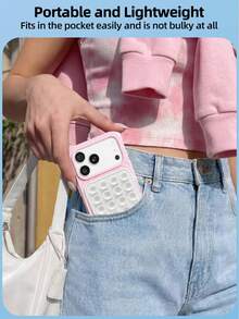 1 Piece Double-Sided Suction Cup Silicone Phone Sticky Handle, Suction Phone Case Holder, Hands-Free Sticky Phone Handle For Selfie And Video, Phone Finger Grip Holder - multicolor - View 2
