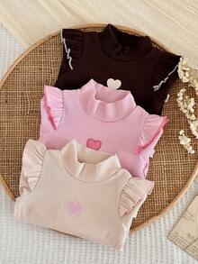 SHEIN 嬰兒愛心刺繡長袖上衣 - 彩色 - 查看 5