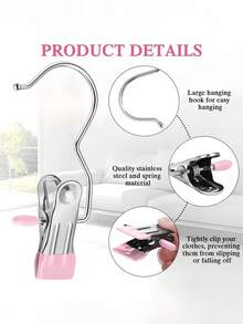 1/5/10pcs Premium Stainless Steel Clothes Clips, Adjustable Metal Pants Hangers With Clips, Portable Clothing Decorative Clips, Suitable For Home Storage, Home Decor, Room Decor, Travel Essentials And Back To School Essentials - Multicolor - View 10
