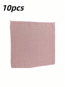 5/10 PCS Gray Grid Waffle Weave Kitchen Towel, Soft Absorbent Cotton Dish Cloth, Reusable Cleaning Cloth For Kitchen, Home, And Dining - Multicolor - View 15