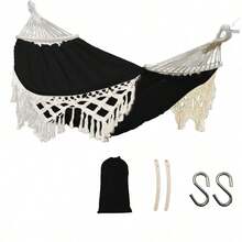 1 buah Hammock Rumbai Bohemian Ganda Baru, Desain Anti-Terbalik dengan Aksesoris Lengkap, Cocok untuk Halaman dan Taman Luar Ruangan, Perlengkapan Berkemah - MultiWarna - View 6