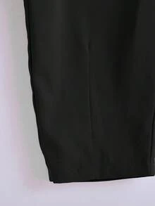 SHEIN 2件組 青少年男孩休閒舒適百搭趣味配色拼接口袋短袖上衣與長褲套裝 - 深灰色 - 查看 3