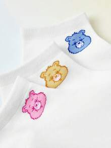 SHEIN X Care Bears 3雙熊圖案襪子 - 白色 - 查看 2