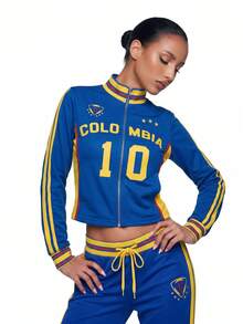 SHEIN ICON 秋季女款運動字母數字印花休閒日常長袖運動衫 - 彩色 - 查看 8