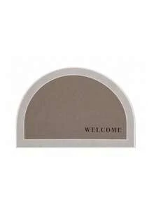 1pc Semi-Circle Crystal Velvet Non-Slip Mat, Polyester Fiber Soft Anti-Slip Pad, Suitable For Garden, Kitchen, Living Room, Bathroom, Bedroom, Balcony, Laundry Room, Room Decor, Spring & Fall Decor Back To School Bathroom Kitchen Decor - Khaki - View 7