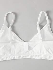SHEIN Tween Girl 3件組 白色粉色黑色 簡約基本款 舒適抓皺加墊抹胸內衣 - 彩色 - 查看 5
