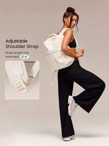 GLOWMODE Large 18L Multi-Pocket Storage Waterproof Laptop Daily Carry Backpack Bag With Side Bottle Sleeves Padded Straps Daily Active Work Travel Bag - Off-white - View 7