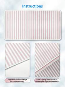 1PC Ins Style Pink White Striped Mouse Pad Cute Thickened Non Slip Desktop Decorative Mat For Office Gaming Keyboard Pad Computer Laptop Home Desk Supplies Gift - A - View 4