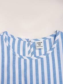 SHEIN 青少年女孩休閒日常百搭舒適圓領短袖居家服 - 粉色 - 查看 5