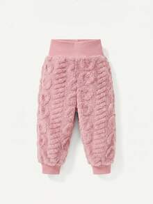 Cozy Pixies 女嬰連帽抓絨外套與護肚長褲 2 件套，中厚款 - 粉色 - 查看 3