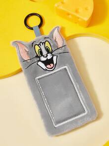 TOM & JERRY X SHEIN Dompet Kartu Kartun, Bentuk Lucu, Cocok Untuk Menyimpan Kartu Kecil Idou, Kartu Kerja, Kartu Transportasi, Dll., Desain Jendela PVC Transparan, Dapat Digantung di Tas - kucing dan tikus - View 6