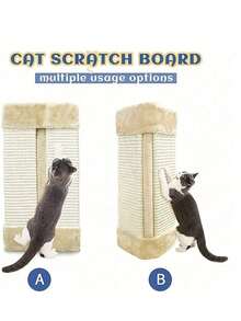 Foldable Cat Scratching Pad, Sisal Corner Scratching Board Wall Mountable To Protect Furniture, Keeps Your Cat Happier - Multicolor - View 6