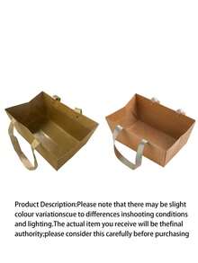 Gift Basket Tote Bag, Handles Kraft Paper Cardboard Tray, Gift Packaging, Suitable For Wedding Anniversary Party Displays - multicolor - View 9