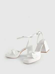 CUCCOO LuxiPop Women's Fashion White PU Platform High Heel Sandals, Summer - White PU - View 7