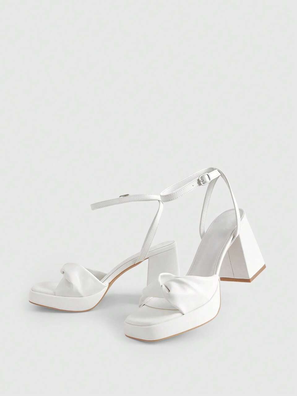 CUCCOO LuxiPop Women's Fashion White PU Platform High Heel Sandals, Summer