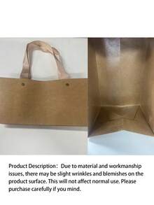 Gift Basket Tote Bag, Handles Kraft Paper Cardboard Tray, Gift Packaging, Suitable For Wedding Anniversary Party Displays - multicolor - View 8