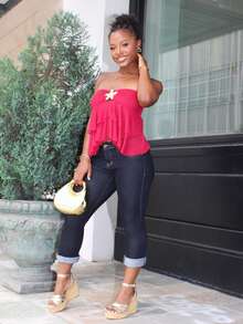 Steph T Y2K Sexy Ruffle Hem Cropped Camisole, Versatile Summer Top - Burgundy - View 1