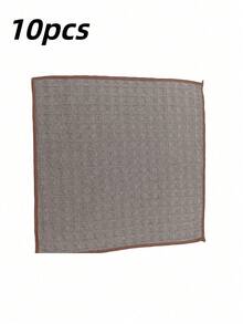 5/10 PCS Gray Grid Waffle Weave Kitchen Towel, Soft Absorbent Cotton Dish Cloth, Reusable Cleaning Cloth For Kitchen, Home, And Dining - Multicolor - View 11
