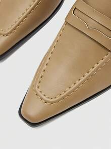 CUCCOO BIZCHIC Pointed Toe Mules, Retro Westerly Thick Heels, Shoes. Fall Shoes - olive - View 7