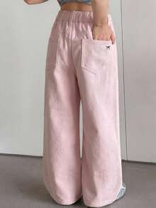 Dazy Kids Jeans de mezclilla para niñas, nuevo estilo primavera/verano, con bolsillos traseros y strass, acampanados (talla grande) - Rosa - Ver 7