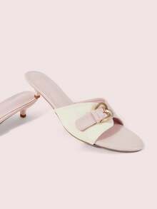 CUCCOO DOLLMOD Women's Shoes, Pink Spliced Love Buckle Kitten And Sandals, Women's Sweet Slippers - Pink - View 2