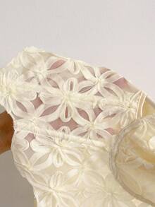 Soleia Romantic Elegant 3D Embroidered Fishbone Cami Strap - White - View 8
