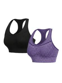 Velisys Velisys Cropped Sports Tank Top/Seamless/Racerback - Multicolor - View 8