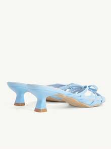 CUCCOO CHICEST Spring And Summer New Light Multi-Color Patent Leather Bow Thin Strap Sandals Versatile Vacation - Blue - View 6