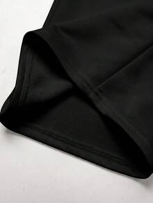 SHEIN Celana Jogging Kasual Longgar Berkerut Warna Hitam untuk Remaja Perempuan - Hitam - View 4