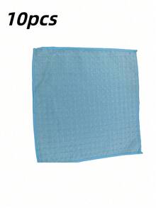 5/10 PCS Gray Grid Waffle Weave Kitchen Towel, Soft Absorbent Cotton Dish Cloth, Reusable Cleaning Cloth For Kitchen, Home, And Dining - Multicolor - View 10