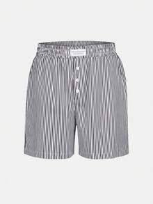 SUMWON Striped Woven Boxer Shorts 3-Pack With Elastic Waistband And Button Fly For Everyday Loungewear And Summer Comfort - Multicolor - View 5