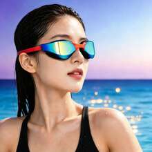 High-Definition Anti-Fog And Waterproof Swimming Goggles, Suitable For Both Men And Women - With Coated Lenses, Perfect For Speed Competitions, Outdoor Leisure, Beach Use, Beach Accessories, And Pool Floating Objects. - Multicolor - View 9