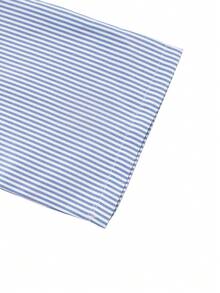 Balvessa Women's Elegant Blue And White Striped Single-Button Long-Sleeved Blouse, Suitable For Beach, Vacation And Party Occasions - Blue - View 3