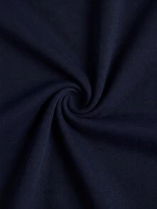 SHEIN BASICS 女款戶外休閒基礎款鬆緊腰短褲 夏季居家工作休閒褲 海軍藍 - 藏蓝色 - 查看 9
