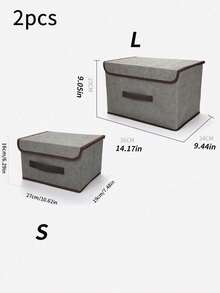 1Pc Foldable Non Woven Fabric Clothes Storage Organizer Box Space Saving Dustproof Moisture Proof For Underwear Bras Socks Wardrobe Closet Home Travel Storage Container Must Have Organization - Grey - View 9