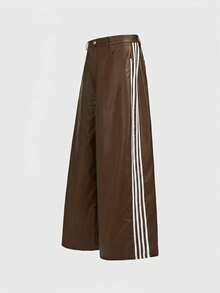 FRESIVO Men's Fashion Commute Colorblock Striped Pants - Brown - View 2