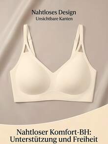 SHEIN Women's Seamless Bra, 1pc - Beige - View 3