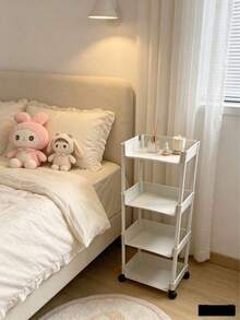 Kệ lưu trữ cầm tay di động, phù hợp để lưu trữ đồ ăn nhẹ, vật dụng và sách, có thể đặt trong bếp hoặc phòng ngủ. Kệ lưu trữ đồ ăn nhẹ nhiều tầng dùng cho gia đình - trắng - Xem 4