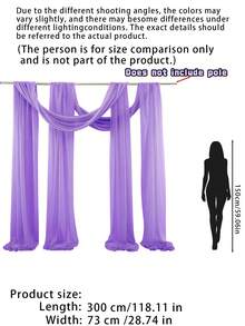 Arch Drapes, 1/2 Panel, 4.4 Yards, Sheer Backdrop Curtains, Suitable For Decorating Parties, Ceilings, Wedding Arches, Reception Desks, Christmas And Other Occasions. - multicolor - View 4