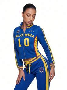 SHEIN ICON 秋季女款運動字母數字印花休閒日常長袖運動衫 - 彩色 - 查看 7