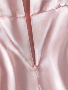 GlowEve 女款圓領仿珍珠裝飾百褶休閒約會洋裝 - 粉色 - 查看 4
