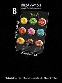 1 pieza Estante acrílico para exhibir donas, soporte reutilizable para postres adecuado para mesas de postres, bodas de primavera/verano, cumpleaños, festivales - Multicolor - Ver 11