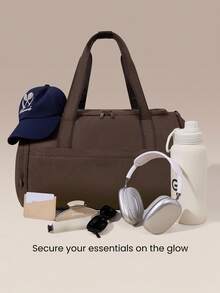 GLOWMODE Maxi 38L MegaCarry 防水多功能旅行袋，附鞋袋隔層、加厚肩帶，適用健身房、工作室、旅行、日常運動穿搭 - 棕色 - 查看 2